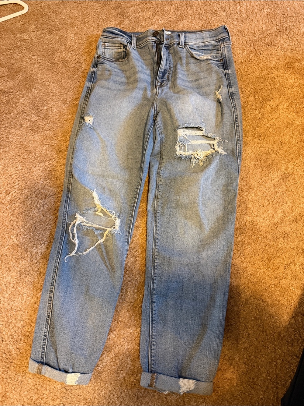 eunina Light Blue Distressed Boyfriend Jeans
